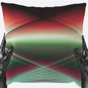 Abstract Ombre Reds & Greens Throw Pillow