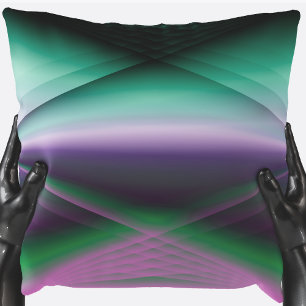 Abstract Ombre Teals & Purples Throw Pillow