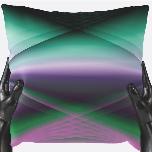 Abstract Ombre Teals & Purples Throw Pillow (Creator Uploaded)
