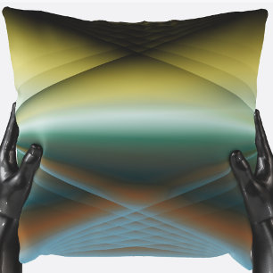 Abstract Ombre Yellows & Teals Throw Pillow