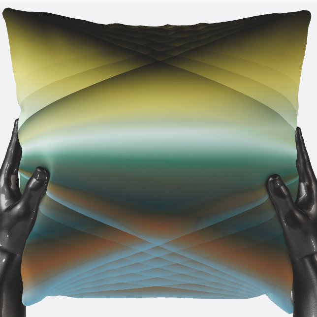 Abstract Ombre Yellows & Teals Throw Pillow (Creator Uploaded)