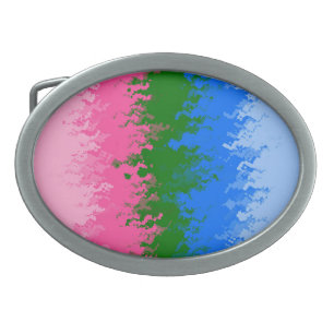 Abstract Omniromantic   Pride Flag    Belt Buckle