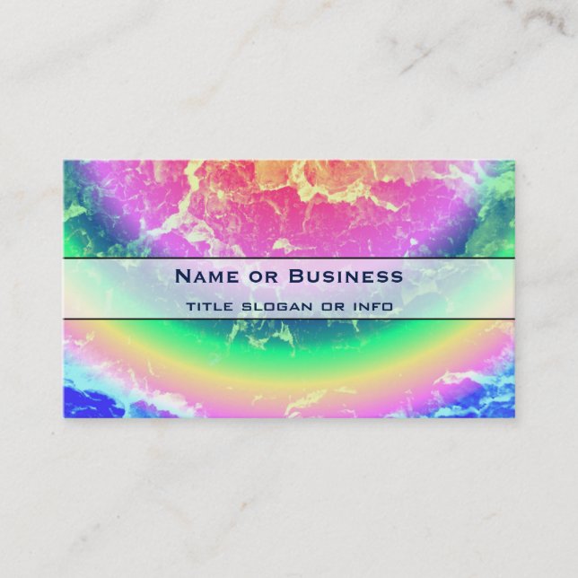 Abstract - On Fire with Psychedelic Rainbow Colors Business Card (Front)