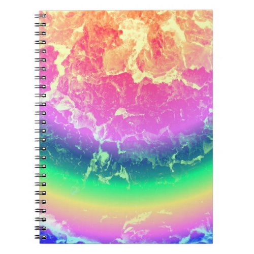 Abstract _ On Fire with Psychedelic Rainbow Colors Notebook