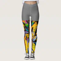 Golden Spiral Greige Beige Gray Leggings, Zazzle