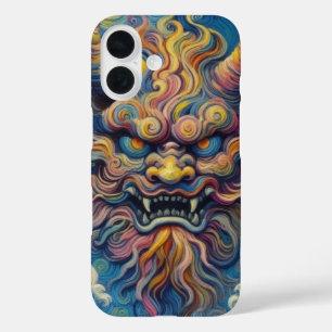 Abstract Oni demon clouds Van Gogh styled iPhone 16 Case