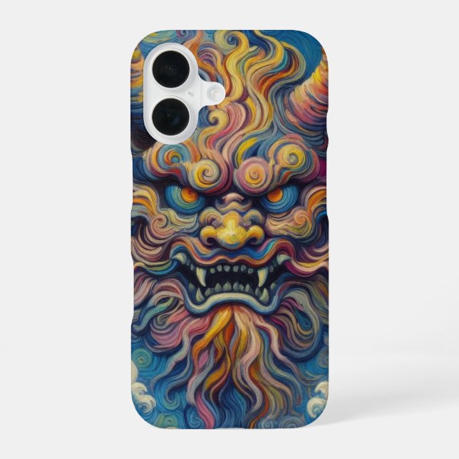 Abstract Oni demon clouds Van Gogh styled  Iphone Case (Back)