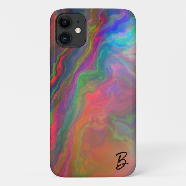 Abstract Opal Agate Personalized Phone Case (Back)