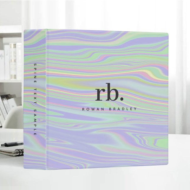 Abstract Opal Pattern Personalized Monogram 3 Ring Binder (Creator Uploaded)