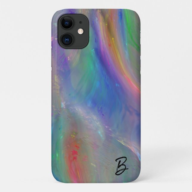 Abstract Opal Personalized Phone Case (Back)