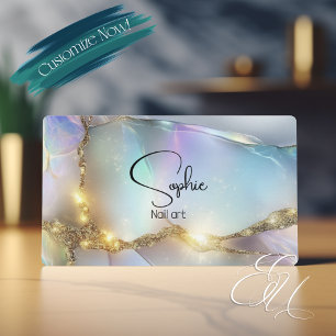 Abstract Opal Sparkly Gold Business Card