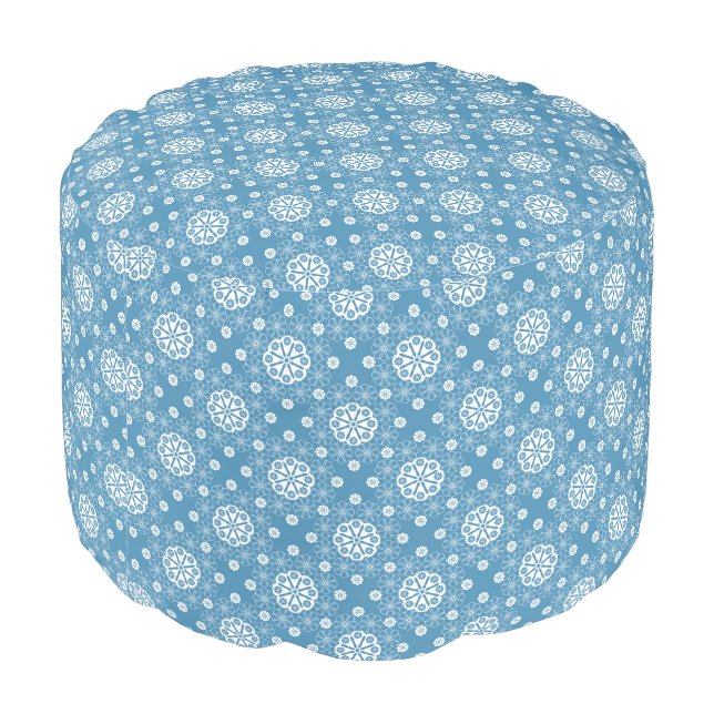 Abstract openwork floral pattern in light blue col pouf (Angled Back)