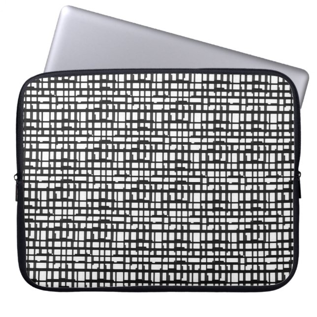 Abstract Optical Grid Laptop Computer Sleeve (Front)