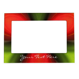 Abstract Orange And Green Design Magnetic Frame