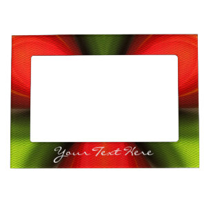 Abstract Orange And Green Design Magnetic Frame
