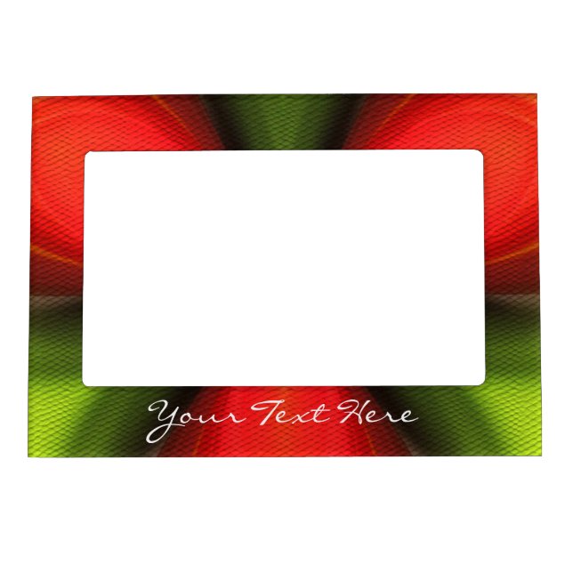 Abstract Orange And Green Design Magnetic Frame (Front)
