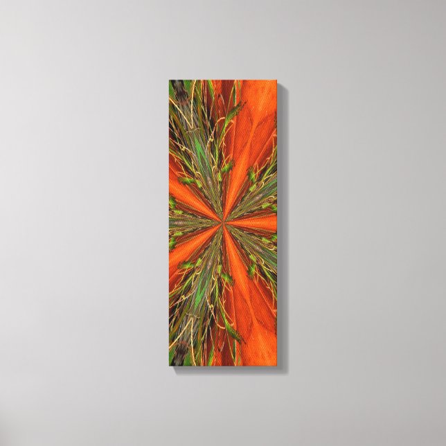 Abstract Orange And Green Pattern Canvas Print (Front)