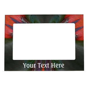 Abstract Orange And Green Shapes Magnetic Frame
