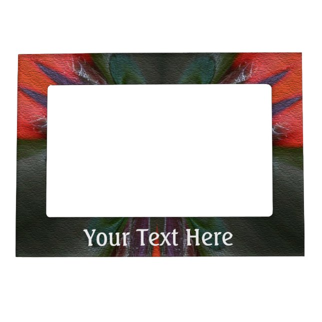 Abstract Orange And Green Shapes Magnetic Frame (Front)
