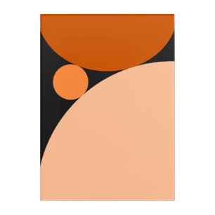 Abstract Orange and Peach Circles Acrylic Print