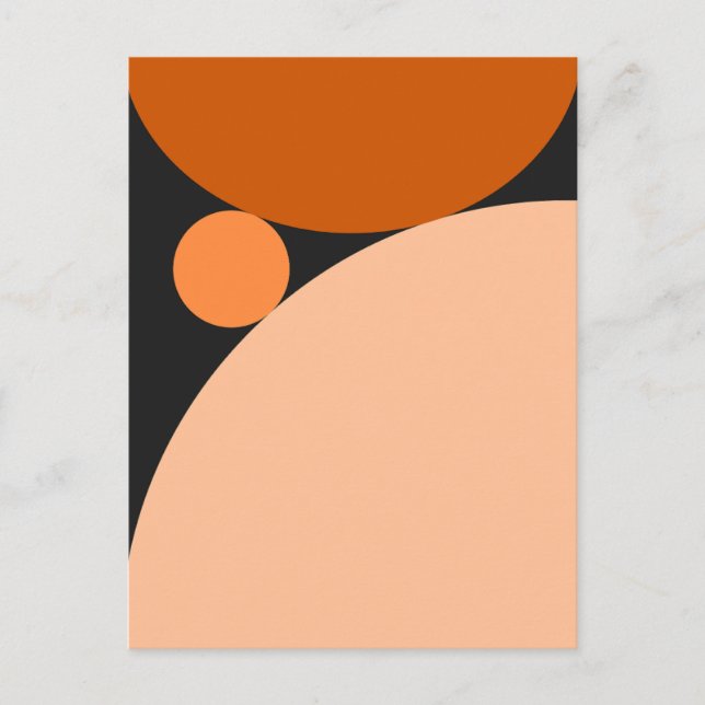 Abstract Orange and Peach Circles Postcard (Front)