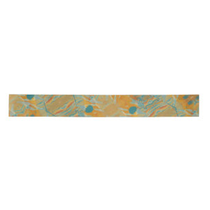 abstract orange and teal satin ribbon
