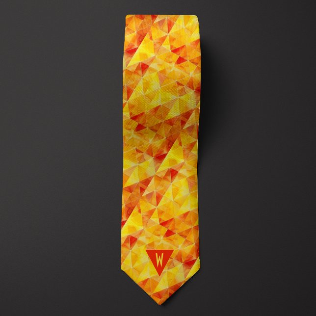 Abstract Orange and Yellow Monogram Neck Tie (Creator Uploaded)