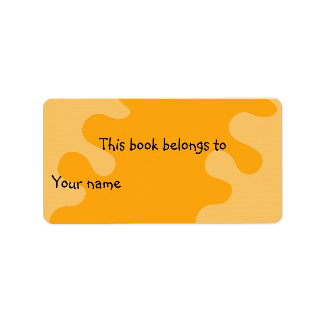 Abstract orange bookplate (Front)