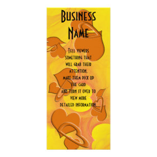 Abstract Orange Digital Heart Art Custom Rack Card
