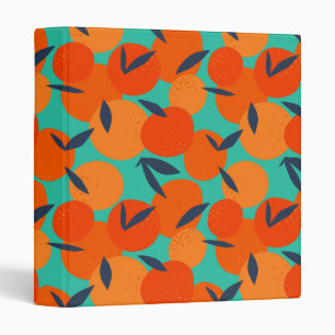 Abstract Orange Fruit Pattern 3 Ring Binder