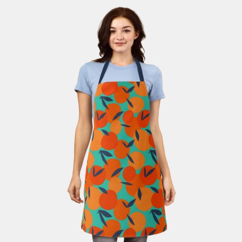 Abstract Orange Fruit Pattern Apron