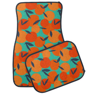 Abstract Orange Fruit Pattern Car Floor Mat