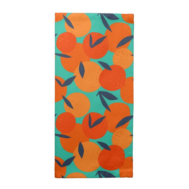 Abstract Orange Fruit Pattern Cloth Napkin (Half Fold)