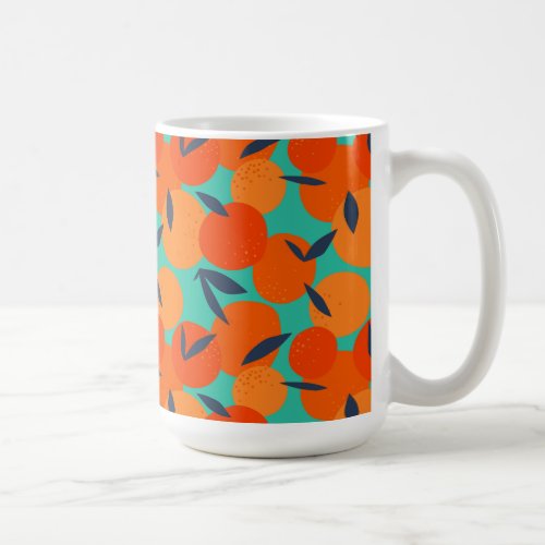 Abstract Orange Fruit Pattern Coffee Mug