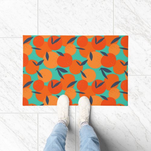 Abstract Orange Fruit Pattern Doormat