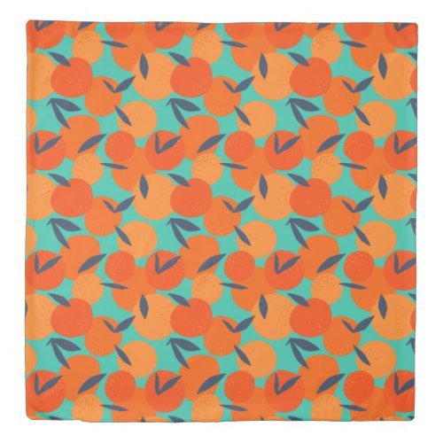 Abstract Orange Fruit Pattern Duvet Cover