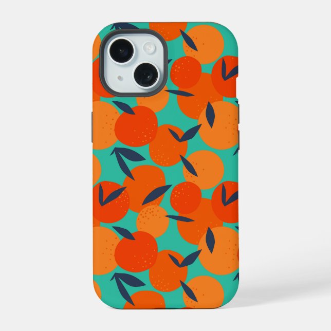 Abstract Orange Fruit Pattern Iphone Case (Back)