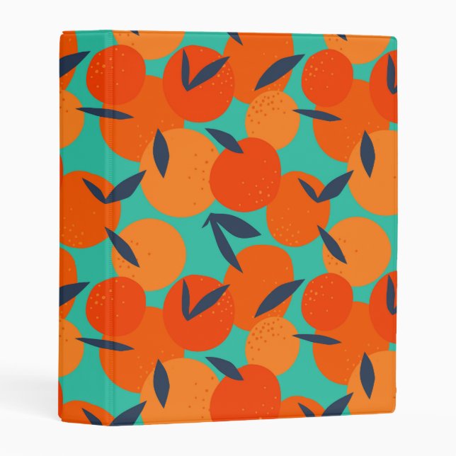 Abstract Orange Fruit Pattern Mini Binder (Front/Spine)
