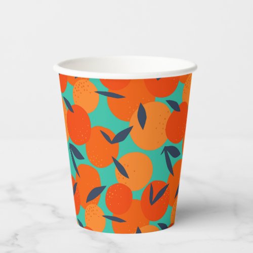 Abstract Orange Fruit Pattern Paper Cups