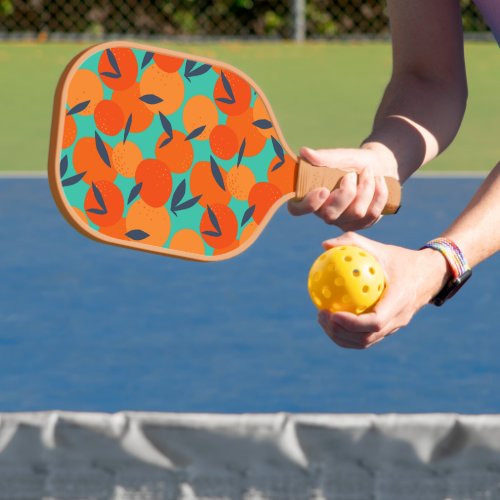 Abstract Orange Fruit Pattern Pickleball Paddle