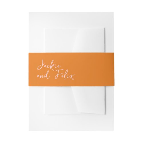 Abstract orange fun colors mix and match wedding  invitation belly band