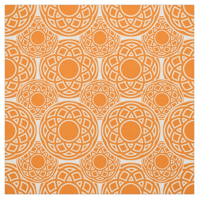 Abstract orange geometric pattern fabric (Swatch)