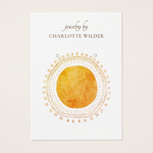 Abstract Orange Gold Circle Earring Display Card