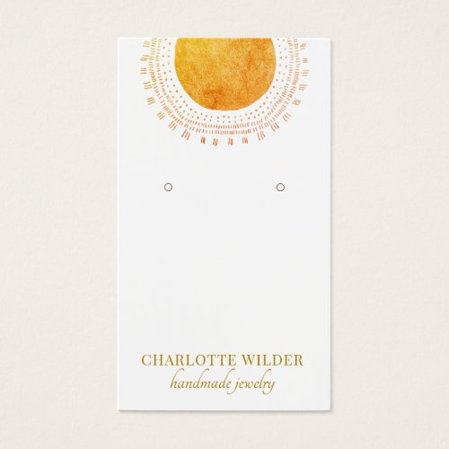 Abstract Orange Gold Sun Foil Earring Display Card