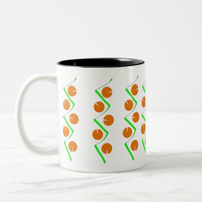 Abstract Orange Green Two-Tone Coffee Mug (Left)