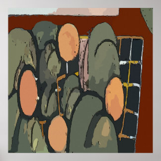 Abstract Orange Grove Poster