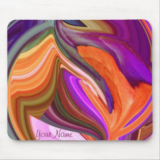 Abstract Orange Leaf Art Mousepad *personalize*