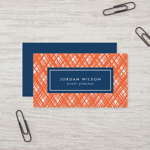 Abstract Orange Line Strokes Pattern Business Card