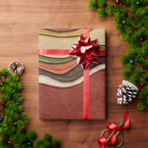 Abstract Orange Olive Canyon Wrapping Paper