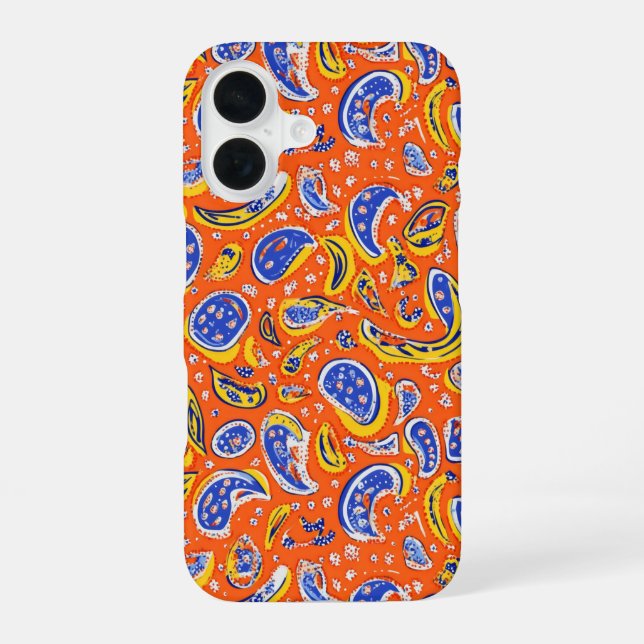 Abstract Orange Paisley Pattern Iphone Case (Back)